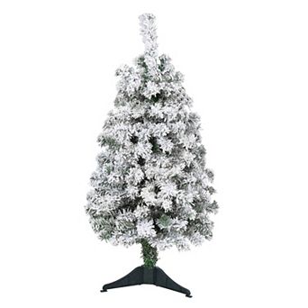nearly natural 3-ft. Flocked Rock Springs Spruce Artificial Christmas Tree