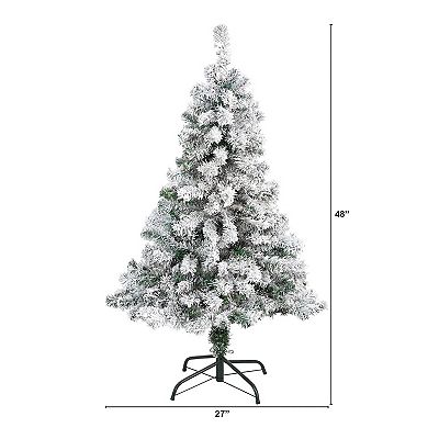 nearly natural 4-ft. Flocked Rock Springs Spruce Artificial Christmas Tree