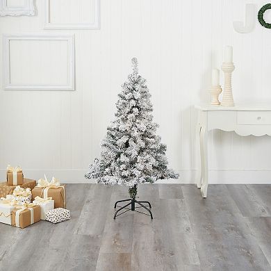 nearly natural 4-ft. Flocked Rock Springs Spruce Artificial Christmas Tree