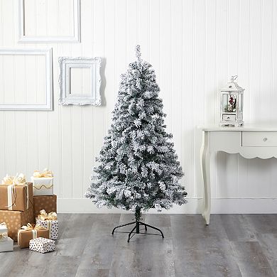 nearly natural 5-ft. Flocked Rock Springs Spruce Artificial Christmas Tree