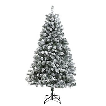 nearly natural 6-ft. Flocked Rock Springs Spruce Artificial Christmas Tree