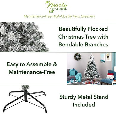 nearly natural 7-ft. Flocked Rock Springs Spruce Artificial Christmas Tree