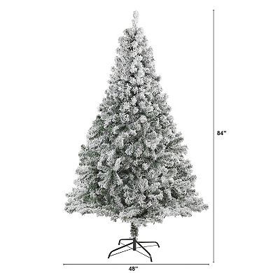 nearly natural 7-ft. Flocked Rock Springs Spruce Artificial Christmas Tree