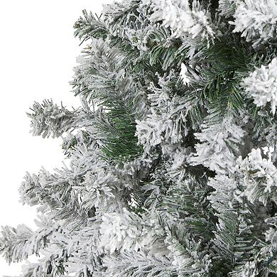 nearly natural 8-ft. Flocked Rock Springs Spruce Artificial Christmas Tree