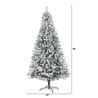 nearly natural 8-ft. Flocked Rock Springs Spruce Artificial Christmas Tree