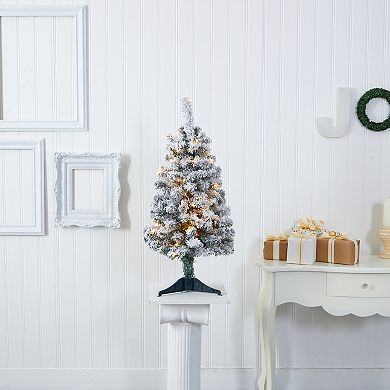nearly natural 3-ft. Flocked Rock Springs Spruce Artificial Christmas Tree