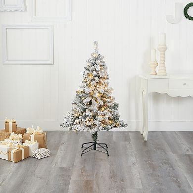 nearly natural 4-ft. Flocked Rock Springs Spruce Artificial Christmas Tree