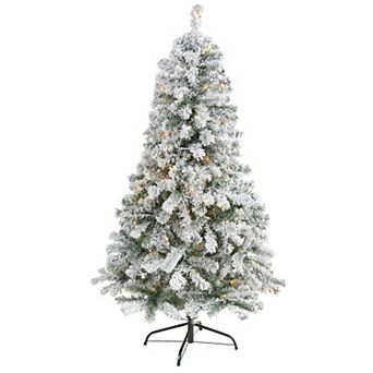 nearly natural 5-ft. Flocked Rock Springs Spruce Artificial Christmas Tree