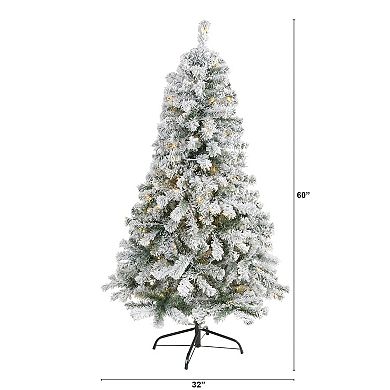 nearly natural 5-ft. Flocked Rock Springs Spruce Artificial Christmas Tree
