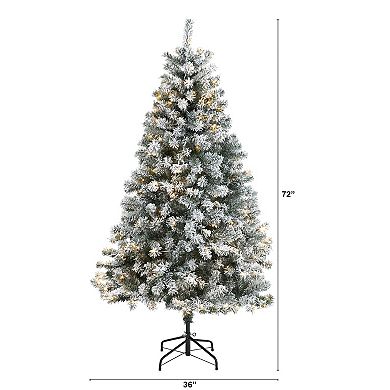 nearly natural 6-ft. Flocked Rock Springs Spruce Artificial Christmas Tree