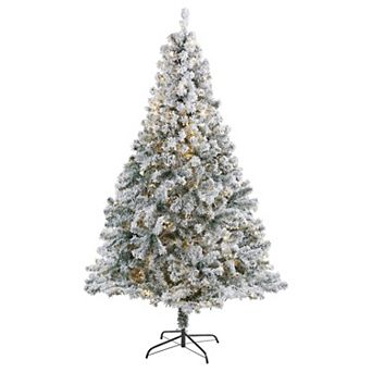nearly natural 7-ft. Flocked Rock Springs Spruce Artificial Christmas Tree