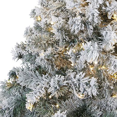 nearly natural 7-ft. Flocked Rock Springs Spruce Artificial Christmas Tree