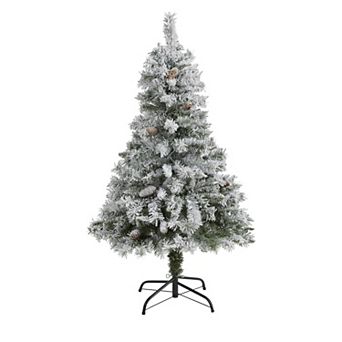 nearly natural 4-ft. Flocked White River Mountain Pine Artificial Christmas Tree