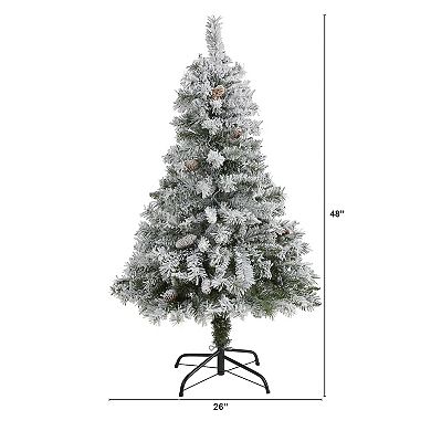 nearly natural 4-ft. Flocked White River Mountain Pine Artificial Christmas Tree