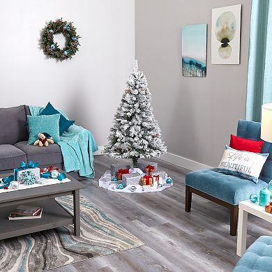 nearly natural 5-ft. Flocked White River Mountain Pine Artificial Christmas Tree