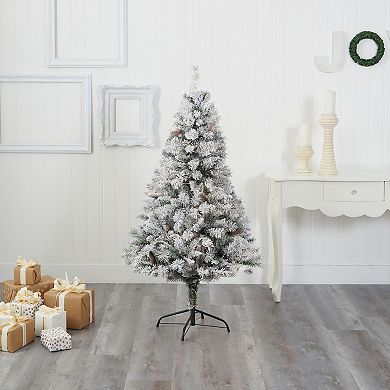 nearly natural 5-ft. Flocked White River Mountain Pine Artificial Christmas Tree