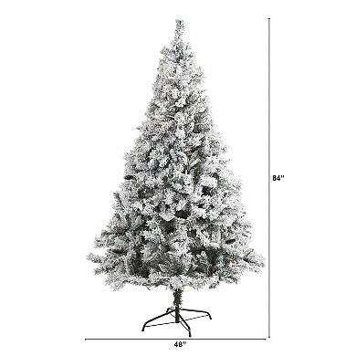 nearly natural 7-ft. Flocked White River Mountain Pine Artificial Christmas Tree
