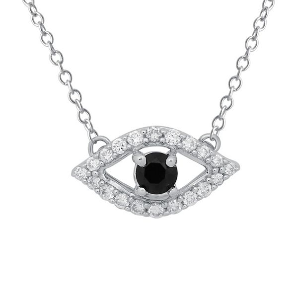 Made For You Sterling Silver LabCreated Black Spinel & 1/10 Carat T.W. LabGrown Diamond Evil