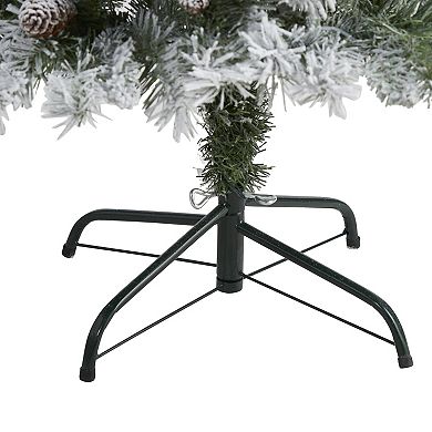 nearly natural 4-ft. Pre-Lit Flocked White River Mountain Pine Artificial Christmas Tree