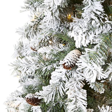 nearly natural 8-ft. Flocked White River Mountain Pine Artificial Christmas Tree