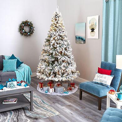 nearly natural 8-ft. Flocked White River Mountain Pine Artificial Christmas Tree