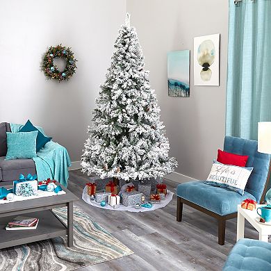 nearly natural 8-ft. Flocked White River Mountain Pine Artificial Christmas Tree
