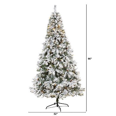 nearly natural 8-ft. Flocked White River Mountain Pine Artificial Christmas Tree