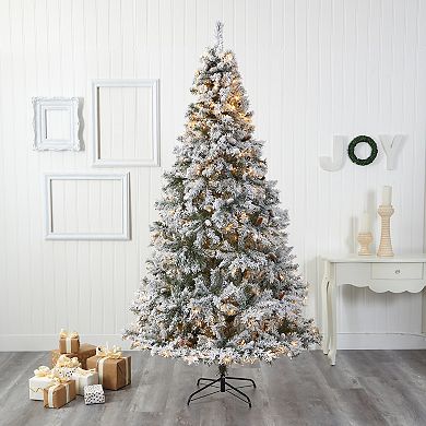 nearly natural 8-ft. Flocked White River Mountain Pine Artificial Christmas Tree