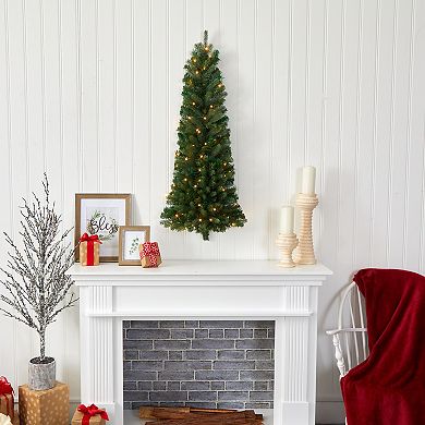 nearly natural 4-ft. Flat Back Wall Hanging Artificial Christmas Tree