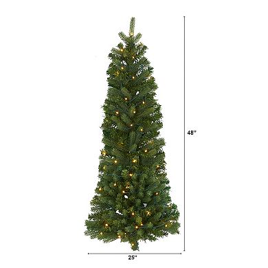 nearly natural 4-ft. Flat Back Wall Hanging Artificial Christmas Tree