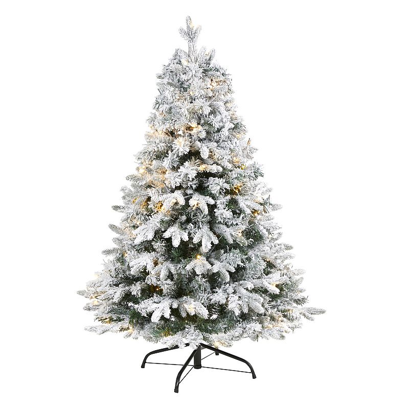 nearly natural 4-ft. Flocked Vermont Mixed Pine Artificial Christmas Tree, 