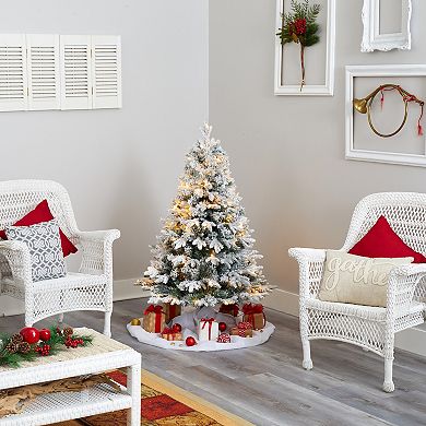nearly natural 4-ft. Flocked Vermont Mixed Pine Artificial Christmas Tree