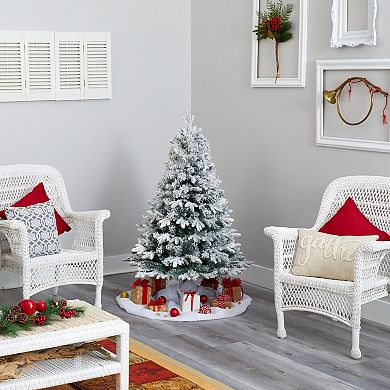 nearly natural 4-ft. Flocked Vermont Mixed Pine Artificial Christmas Tree