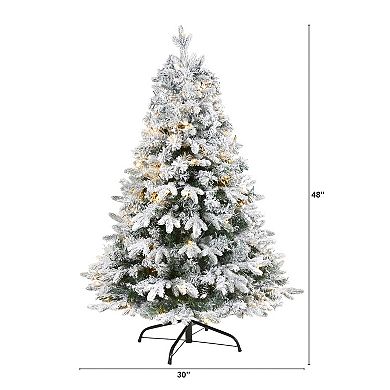 nearly natural 4-ft. Flocked Vermont Mixed Pine Artificial Christmas Tree