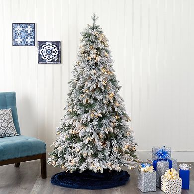 nearly natural 6-ft. Flocked Vermont Mixed Pine Artificial Christmas Tree
