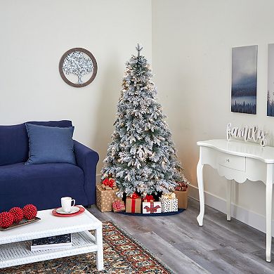 nearly natural 6-ft. Flocked Vermont Mixed Pine Artificial Christmas Tree