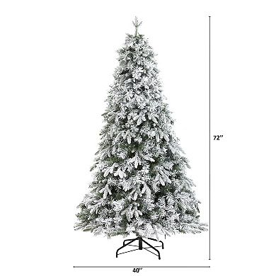 nearly natural 6-ft. Flocked Vermont Mixed Pine Artificial Christmas Tree