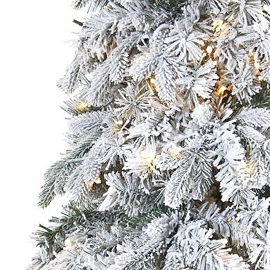 nearly natural 8-ft. Flocked Vermont Mixed Pine Artificial Christmas Tree