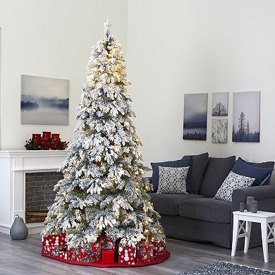 nearly natural 8-ft. Flocked Vermont Mixed Pine Artificial Christmas Tree