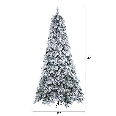 nearly natural 8-ft. Flocked Vermont Mixed Pine Artificial Christmas Tree