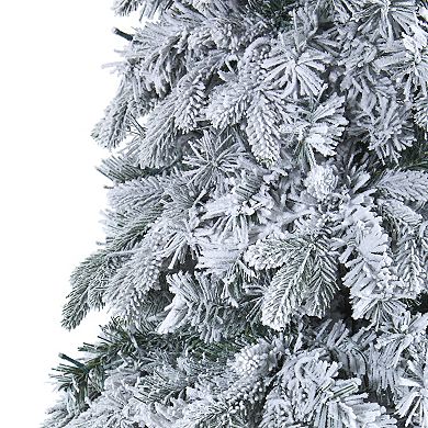 nearly natural 8-ft. Flocked Vermont Mixed Pine Artificial Christmas Tree