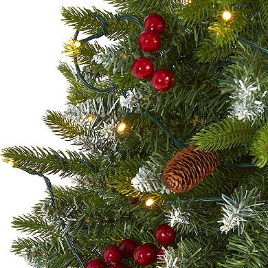 nearly natural 4-ft. Snow Tipped Portland Spruce Artificial Christmas Tree