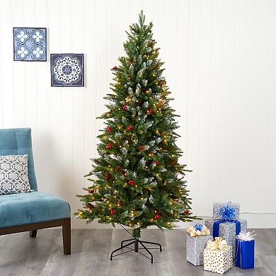 nearly natural 6-ft. Snow Tipped Portland Spruce Artificial Christmas Tree