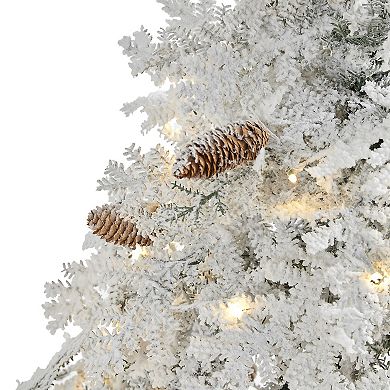 nearly natural 5-ft. Flocked Montana Down Swept Spruce Artificial Christmas Tree