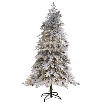 nearly natural 6-ft. Flocked Montana Down Swept Spruce Artificial Christmas Tree