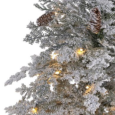 nearly natural 6-ft. Flocked Montana Down Swept Spruce Artificial Christmas Tree