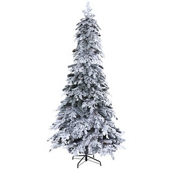 nearly natural 8-ft. Flocked Montana Down Swept Spruce Artificial Christmas Tree