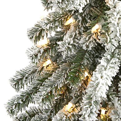 nearly natural 5-ft. Flocked Alpine Christmas Artificial Tree