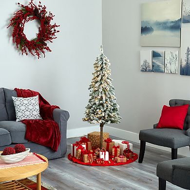 nearly natural 5-ft. Flocked Alpine Christmas Artificial Tree