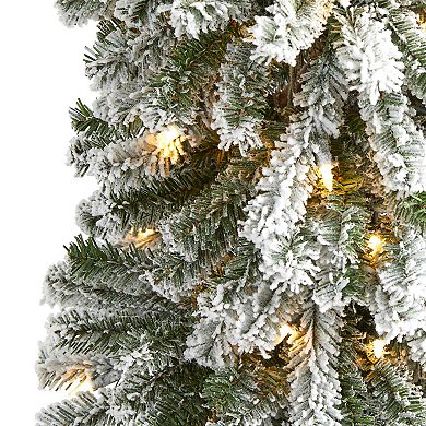 nearly natural 6-ft. Flocked Alpine Christmas Artificial Tree